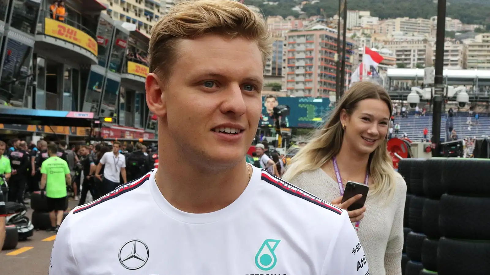 Mick Schumacher on Mercedes duties in Monaco. Monte Carlo, May 2023.