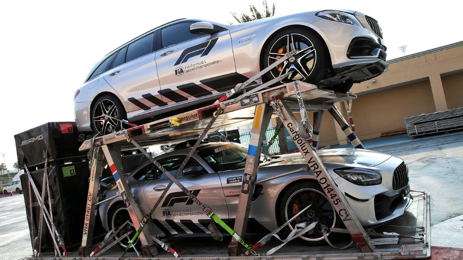 F1 cargo as Safety Cars are shipped.