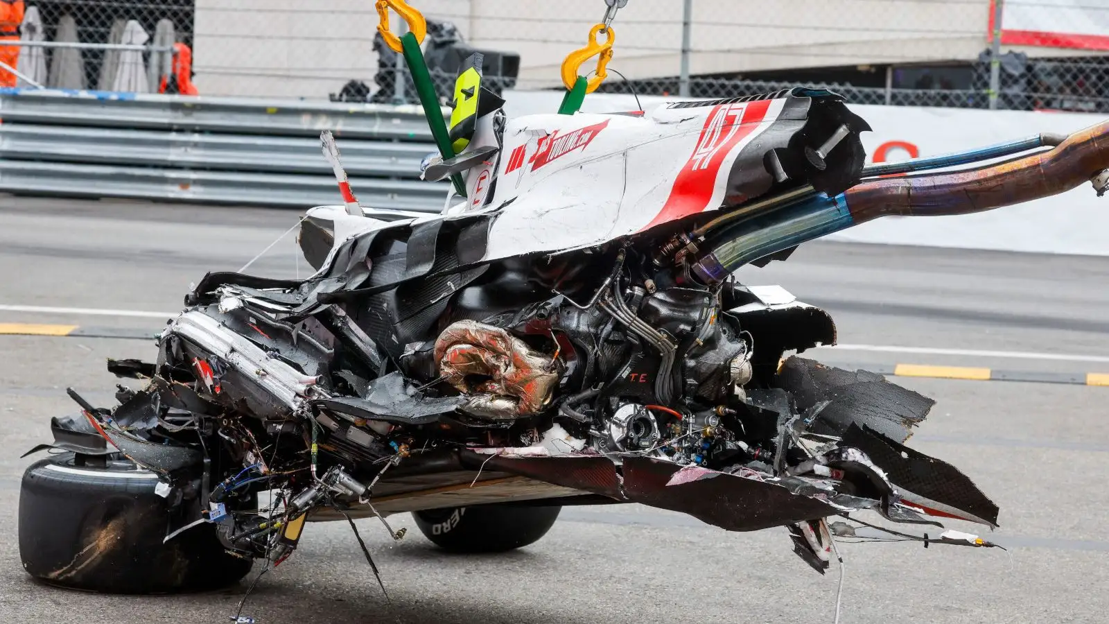 Mick Schumacher crashes in Monaco. Monaco May 2022