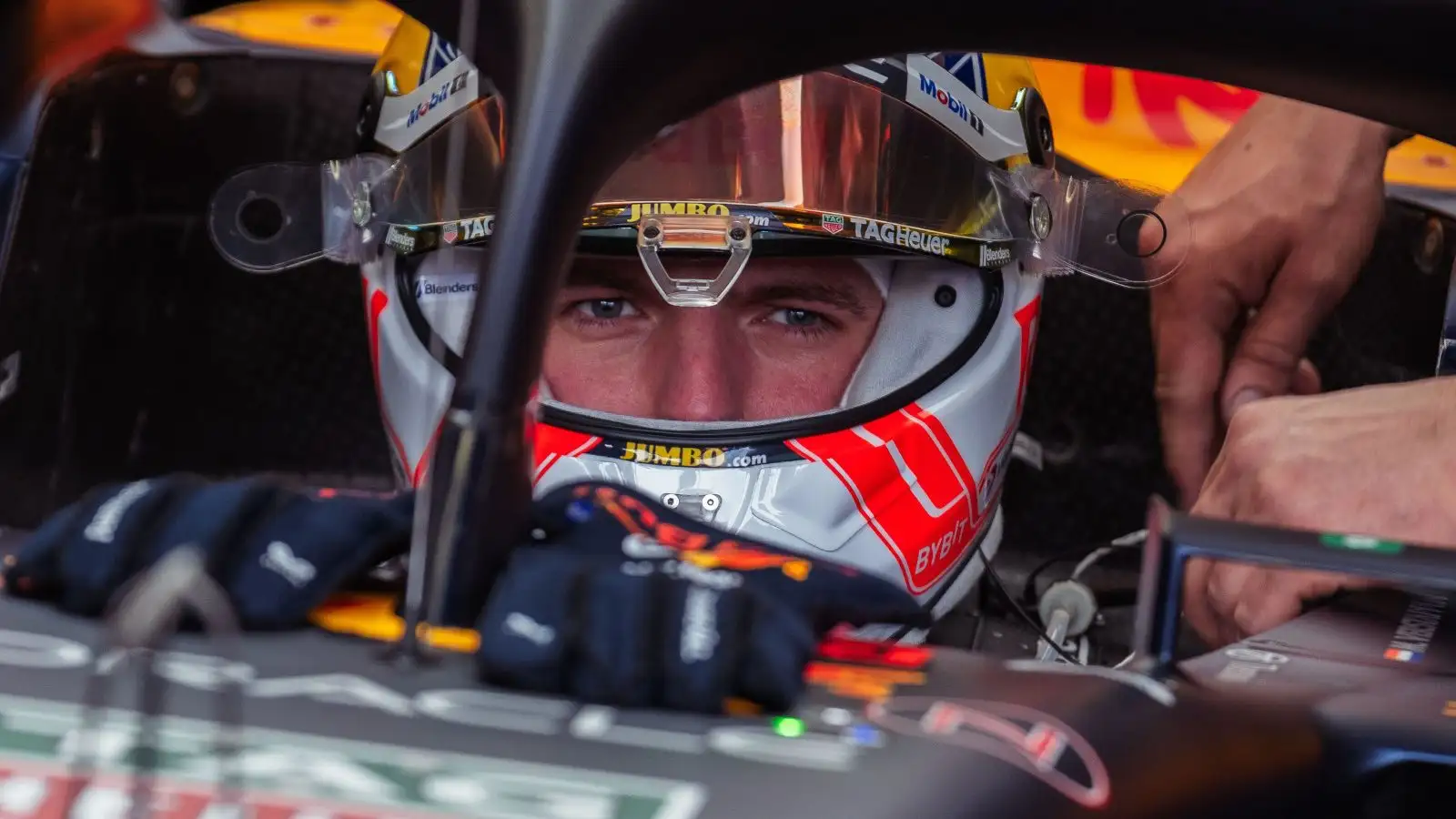 Max Verstappen up close visor up. Spain June 2023