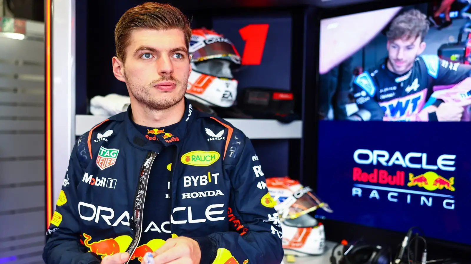 Max Verstappen getting ready before a practice session. Barcelona, Spain, June 2023.