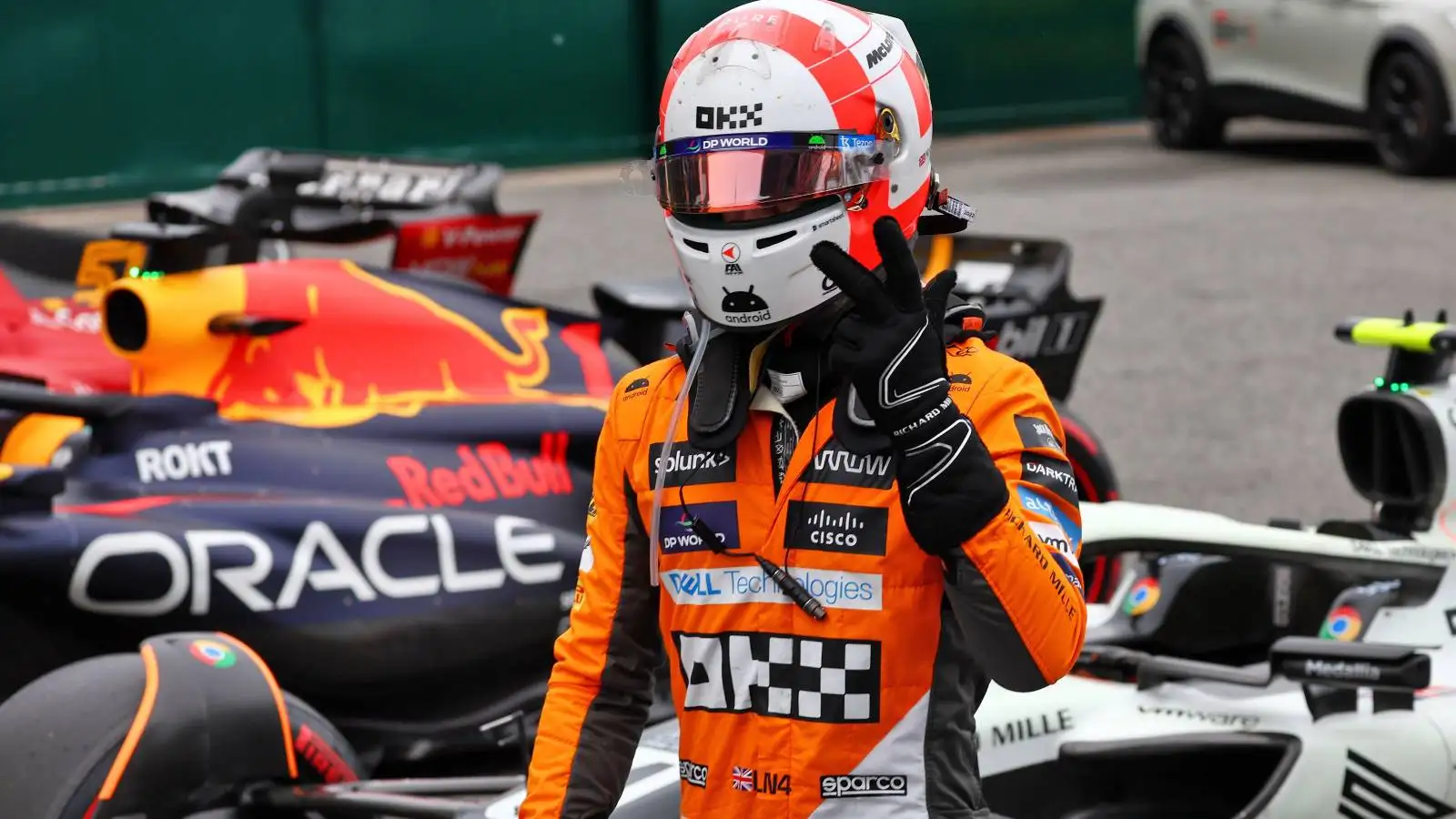 Lando Norris. McLaren, P3 celebration. Spain, June 2023.