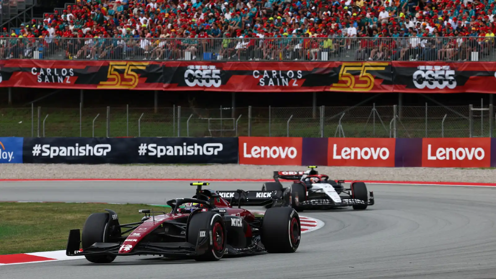 Alfa Romeo's Zhou Guanyu on track at the Spanish Grand Prix. Barcelona, June 2023.