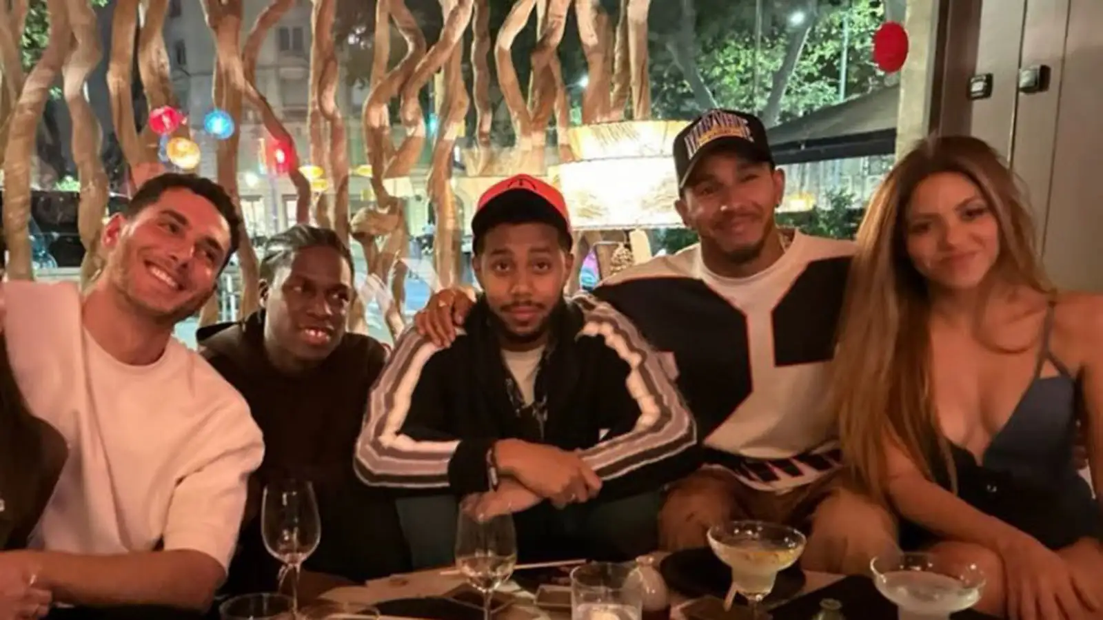 Lewis Hamilton and Shakira dinner with friends. June 2023
