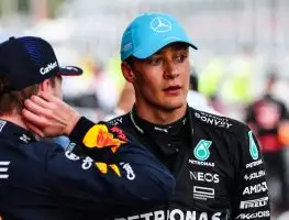 Mercedes hilariously troll George Russell after signing Max Verstappen merch