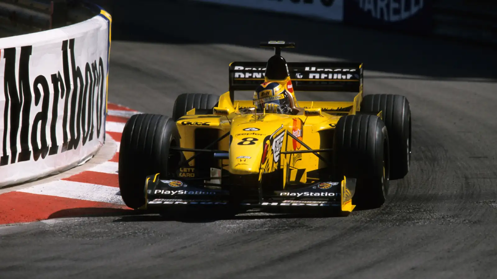 Jordan's Heinz-Harald Frentzen racing at the 1999 Monaco Grand Prix. Monte Carlo, May 1999.