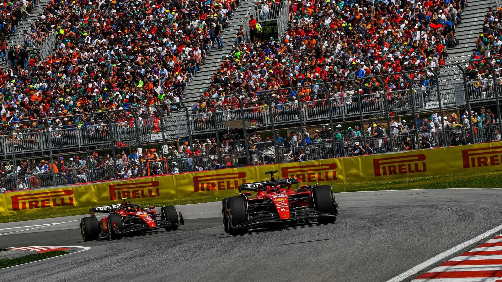 The Ferrari cars in Montreal. Canada, June 2023.