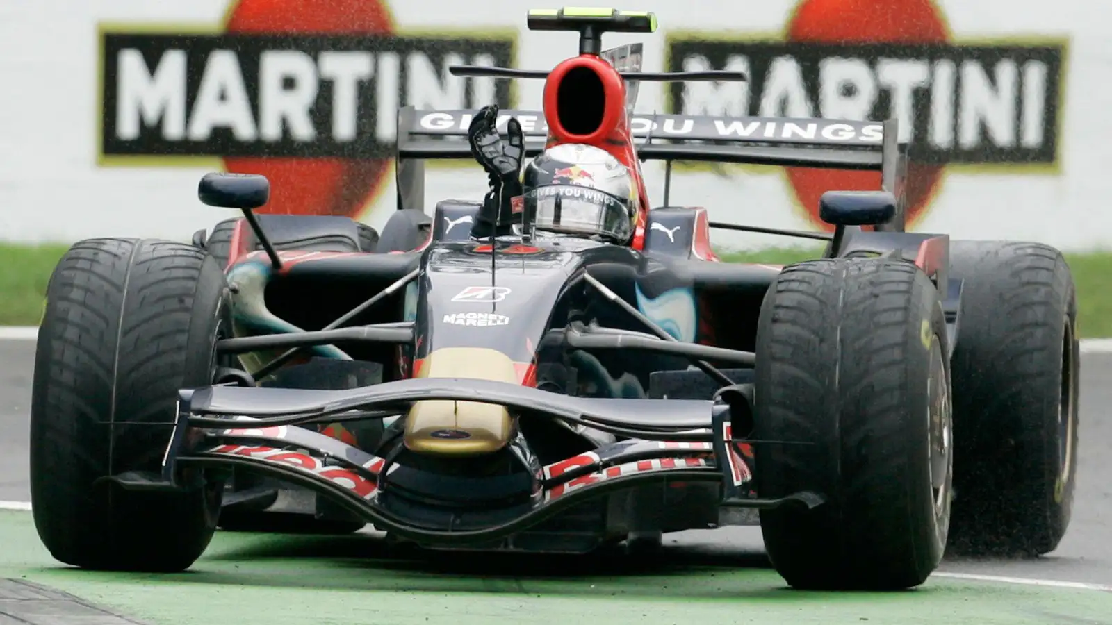 Toro Rosso's Sebastian Vettel racing at the 2008 Italian Grand Prix. Monza, September 2008. Red Bull