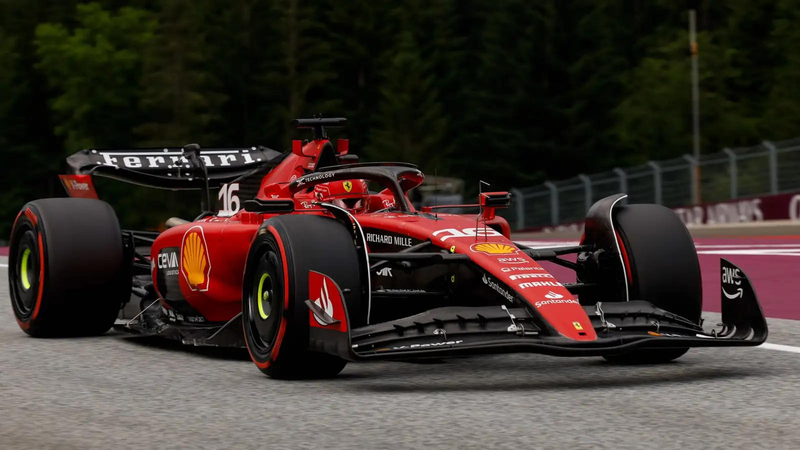 查尔斯·勒克莱尔驱动器upgraded Ferrari SF-23. Austria, June 2023.