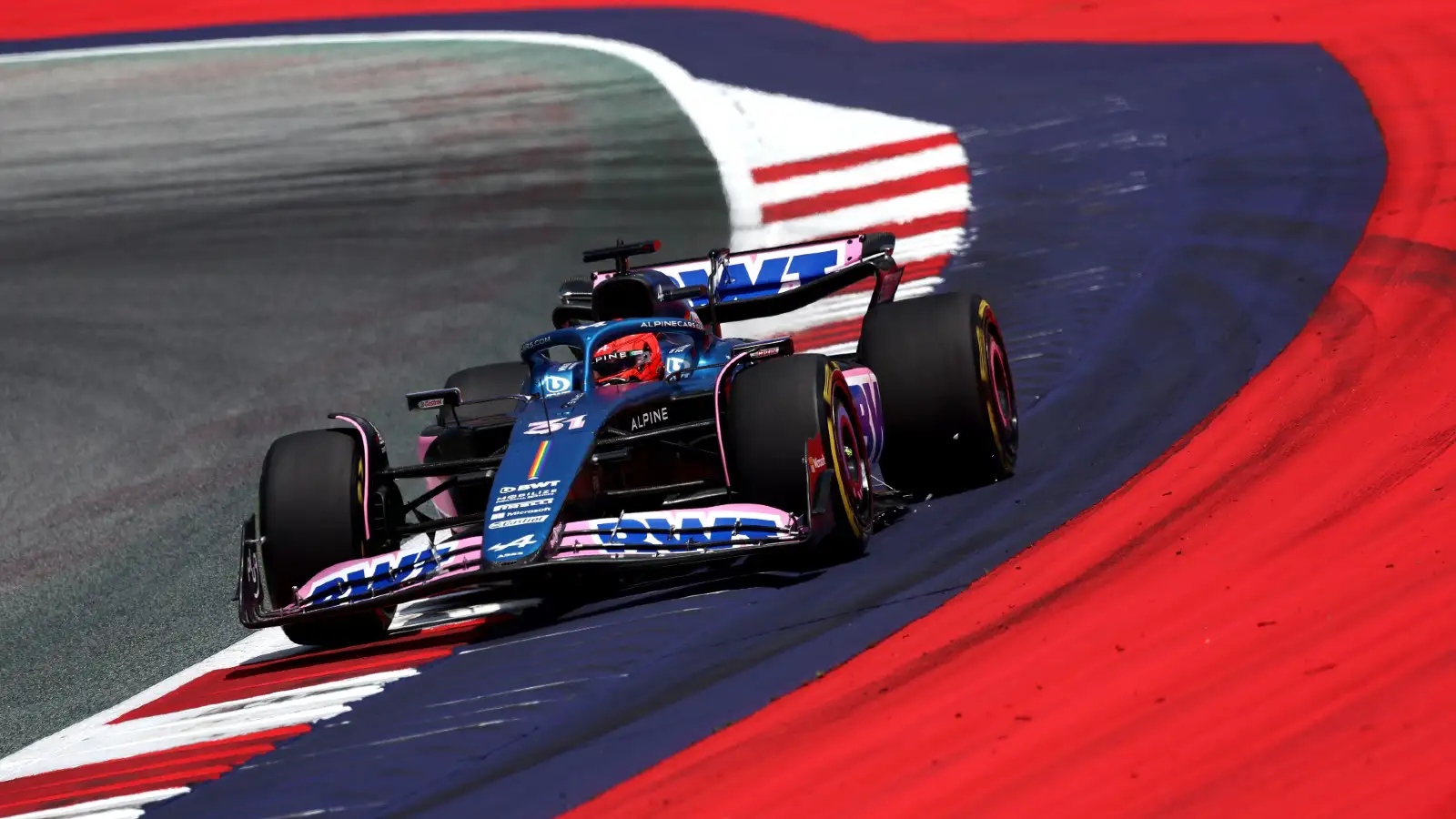 Alpine's Esteban Ocon in action at the 2023 Austrian Grand Prix. Spielberg, July 2023. Track limits