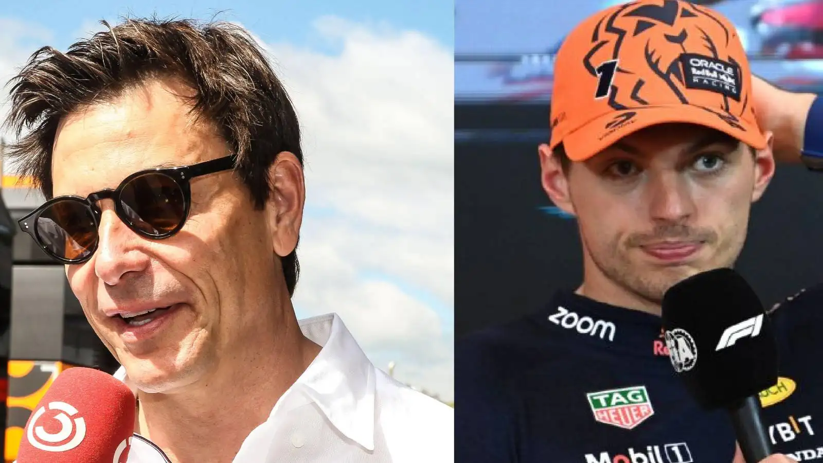 Toto Wolff and Max Verstappen side-by-side.