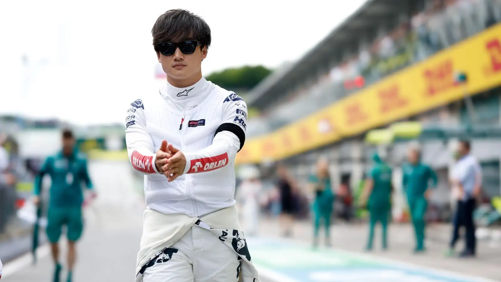 Yuki Tsunoda in the pit lane. Spielberg, Austria June 2023.