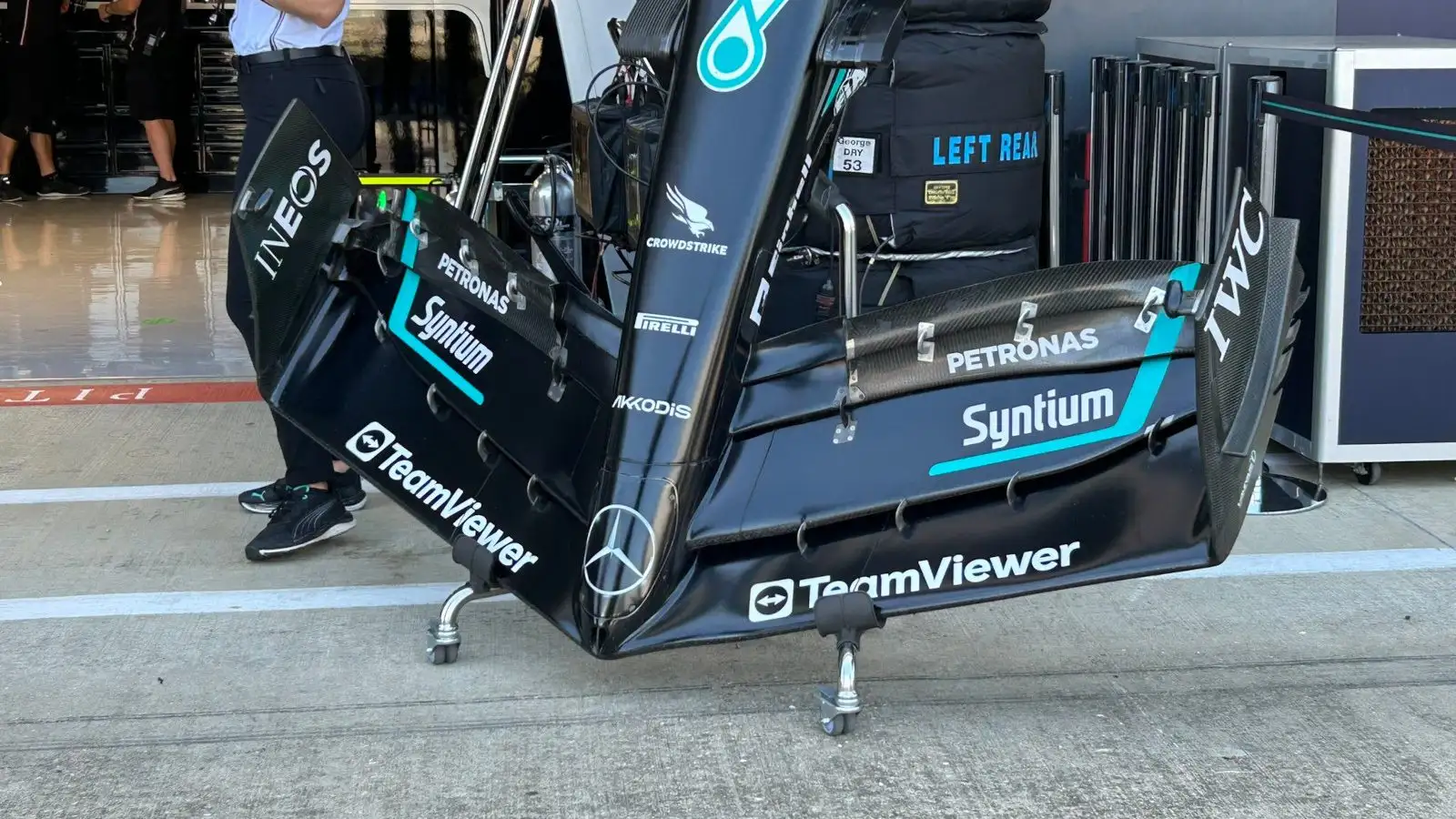 Mercedes Silverstone front wing Sam Cooper photograph. Britain July 2023