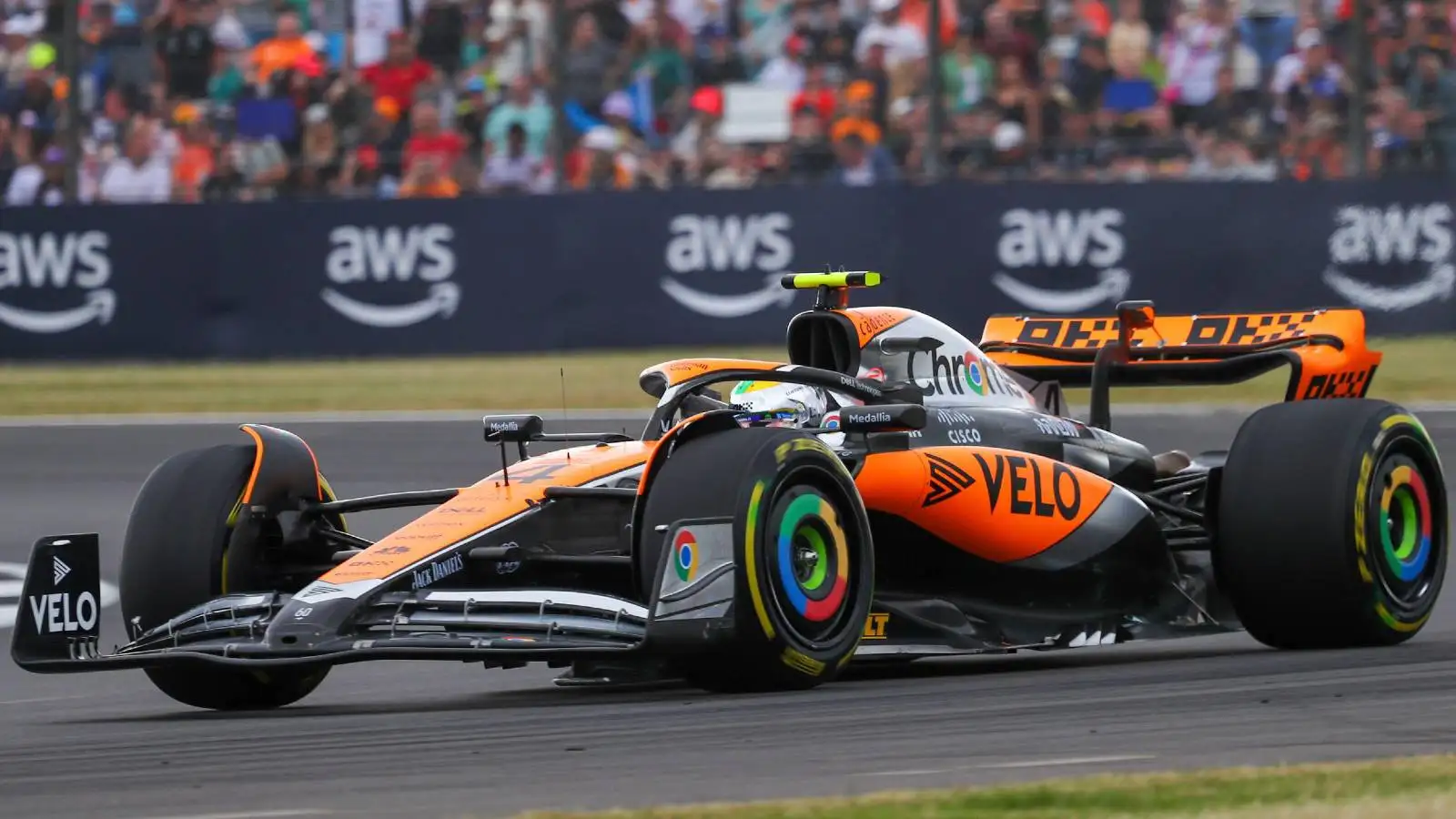 Lando Norris drives the upgraded McLaren MCL60. England, July 2023.