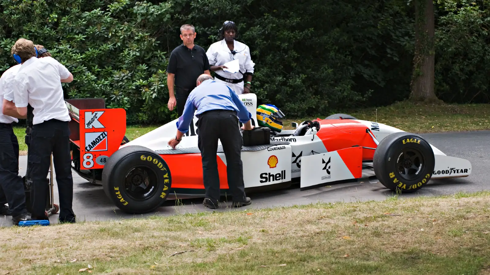 Bruno Senna driving a McLaren at the 2010 Goodwood Festival of Speed.