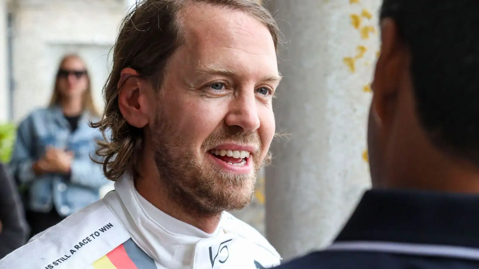 Sebastian Vettel in conversation at the Goodwood Festival of Speed. Goodwood, July 2023.