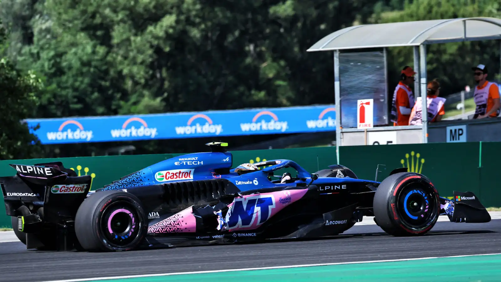 Alpine's Pierre Gasly at the Hungarian Grand Prix. Budapest, July 2023.