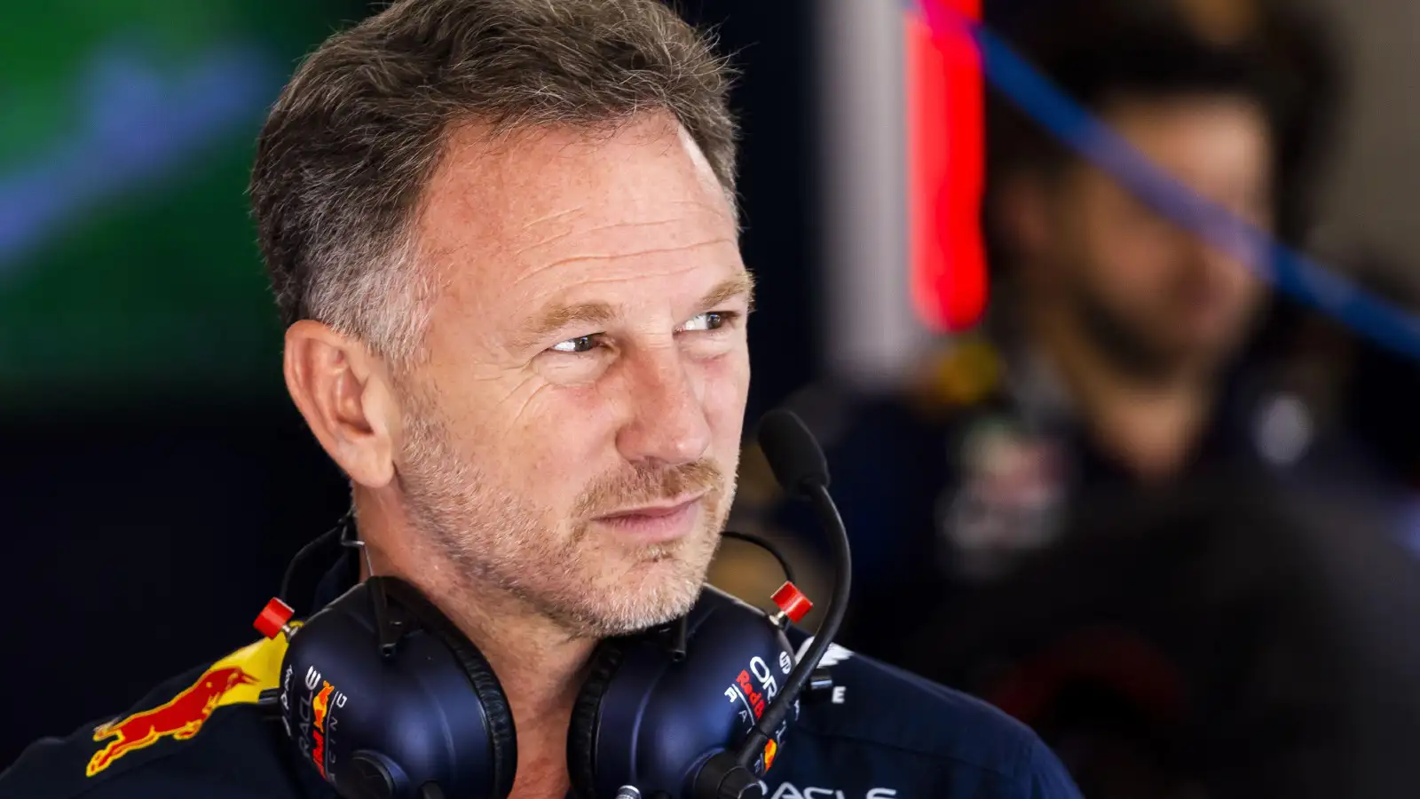 Red Bull's Christian Horner at the Hungarian Grand Prix. Budapest, July 2023.