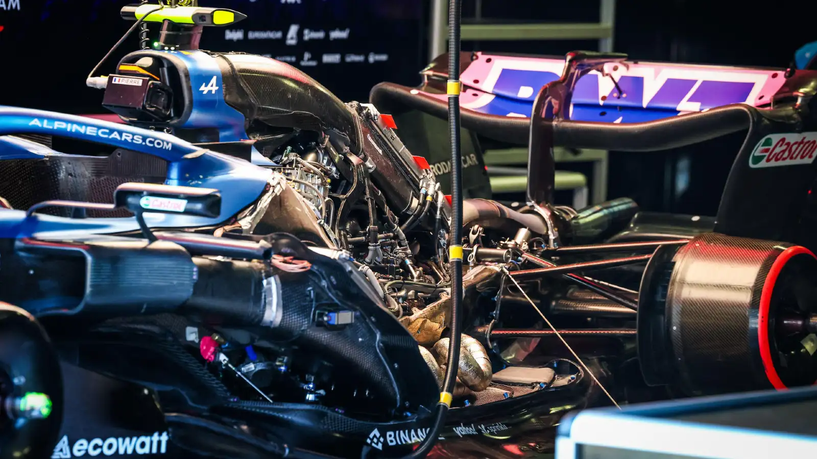 Alpine's Renault power unit on display at the Austrian Grand Prix. Spielberg, July 2023.