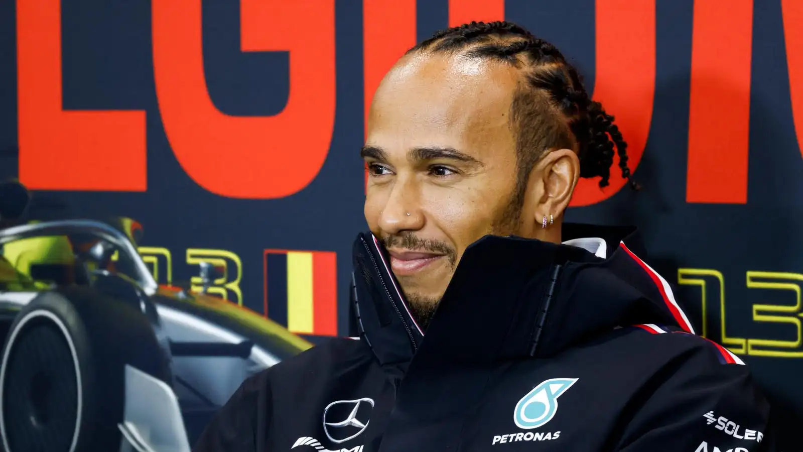 Lewis Hamilton in the press conference. Spa July 2023.
