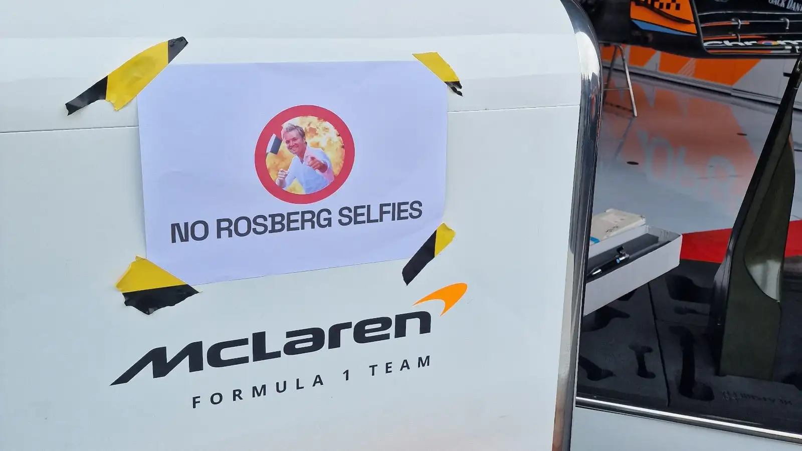 McLaren ban Nico Rosberg selfies. Belgium July 2023