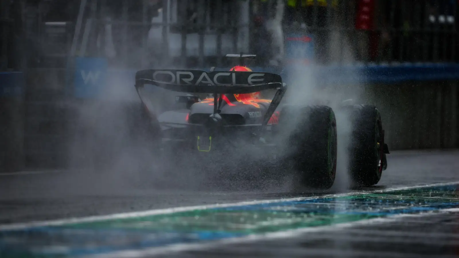 Red Bull's Max Verstappen in action at the Belgian Grand Prix. Spa-Francorchamps, July 2023.