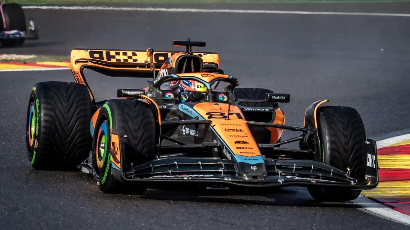 McLaren's Oscar Piastri at the Belgian Grand Prix. Spa-Francorchamps, July 2023.