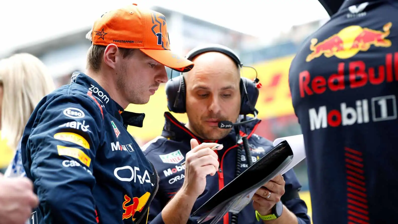 Max Verstappen with Gianpiero Lambiase. Austria July 2023.