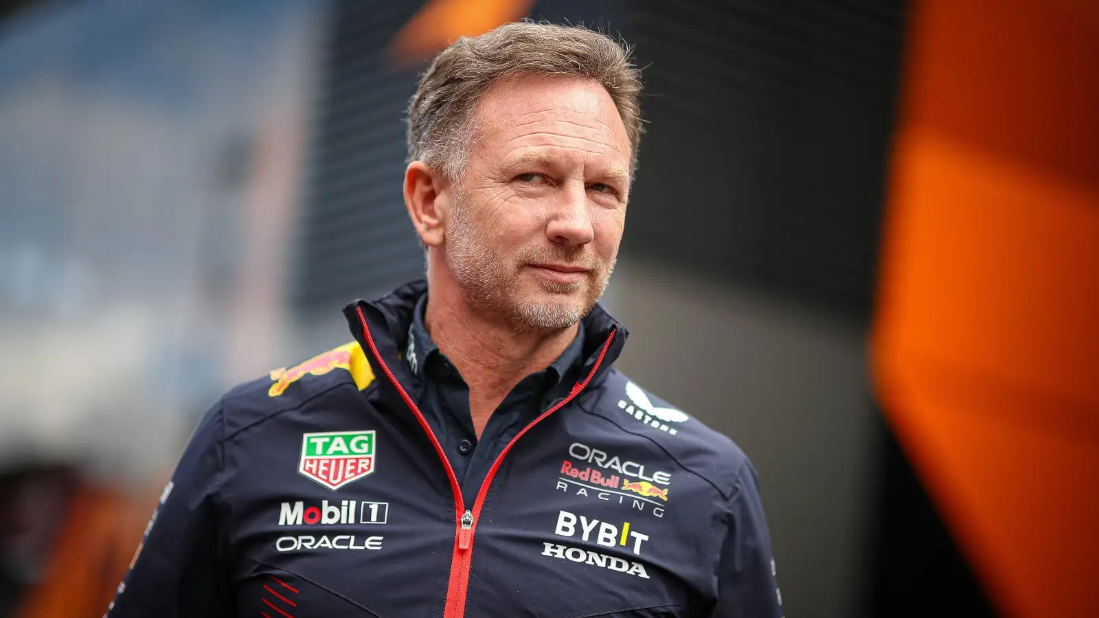 Christian Horner looks to the side. Spa, Belgium. July 2023.