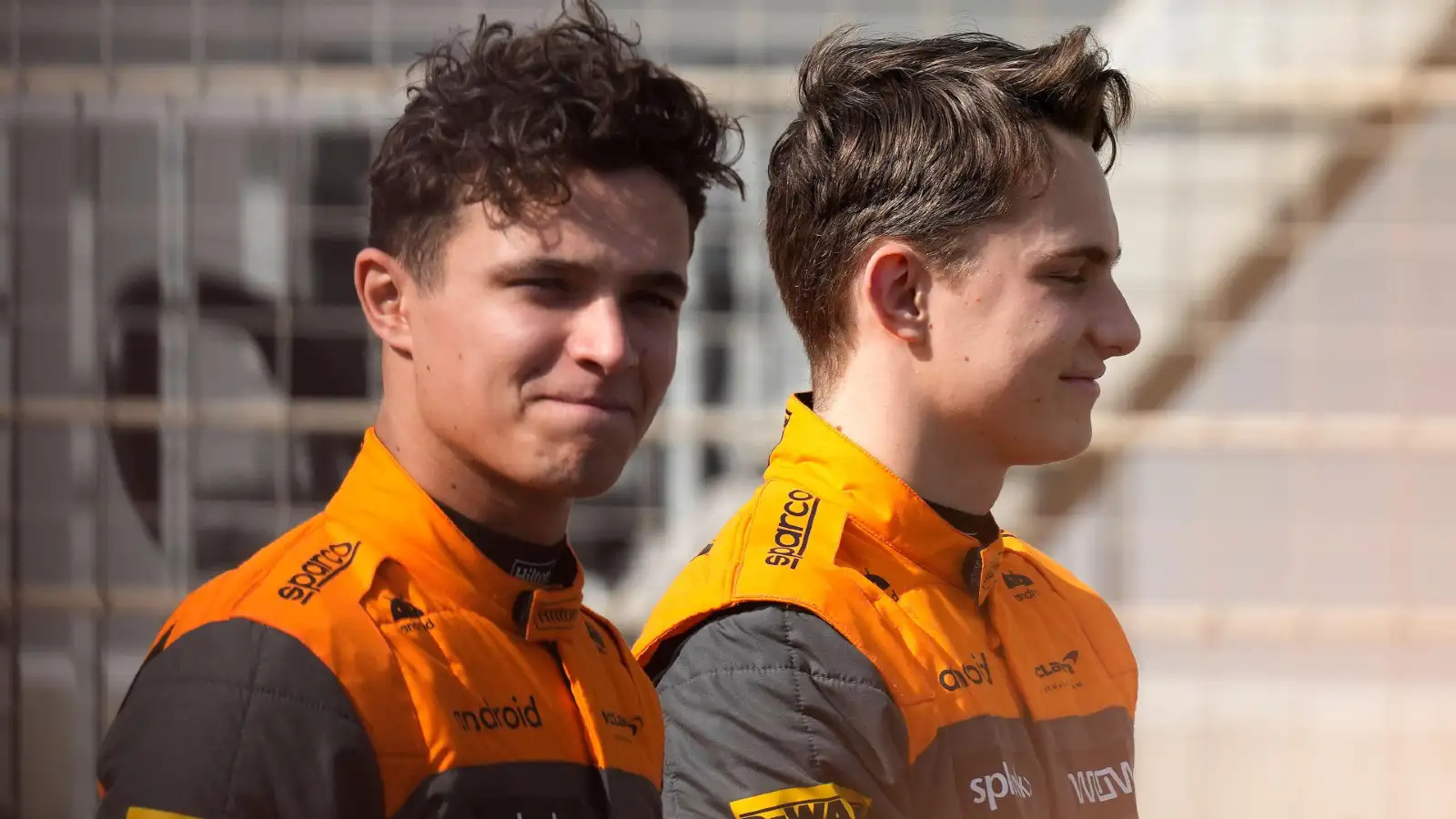 McLaren drivers Lando Norris and Oscar Piastri at the Bahrain Grand Prix.