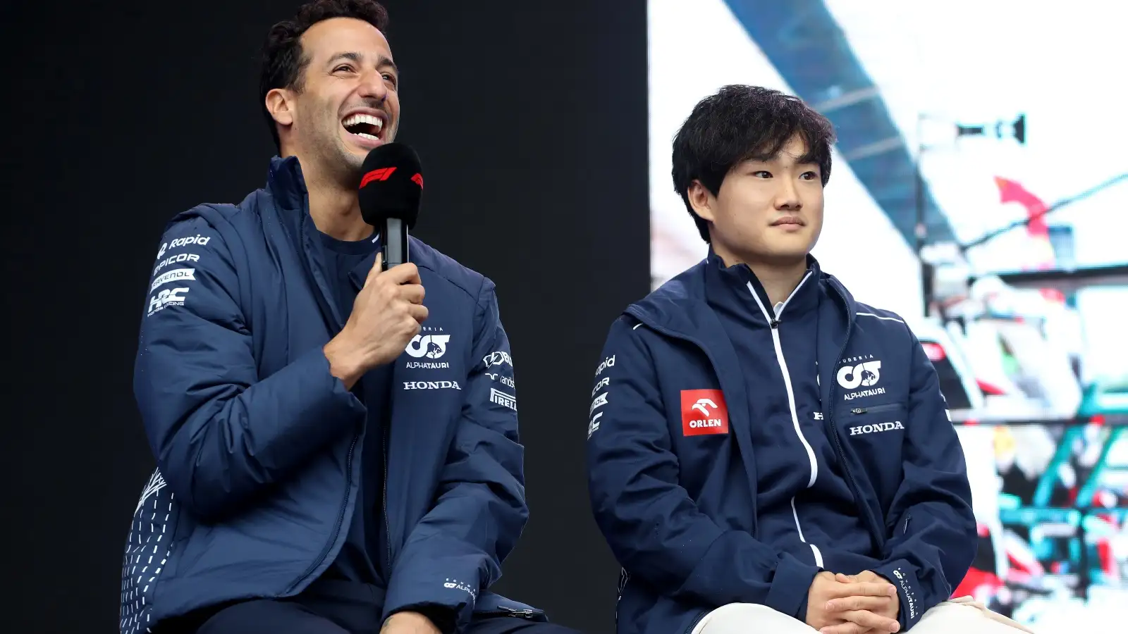 AlphaTauri's Daniel Ricciardo and Yuki Tsunoda.