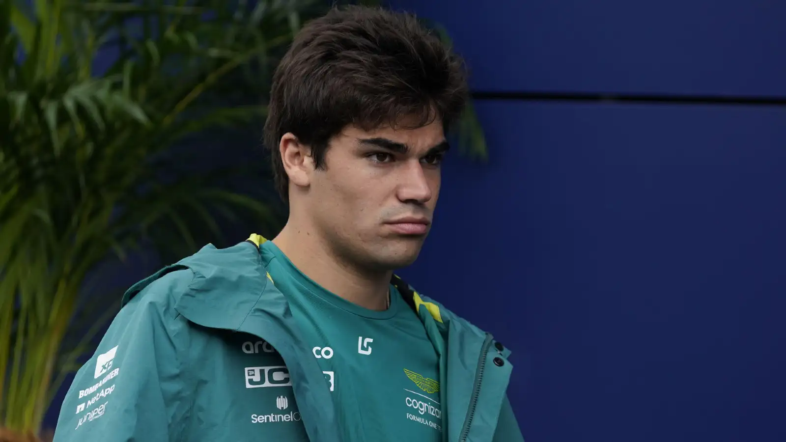 Lance Stroll, Aston Martin driver, in the F1 paddock at Spa-Francorchamps for the Belgian Grand Prix.