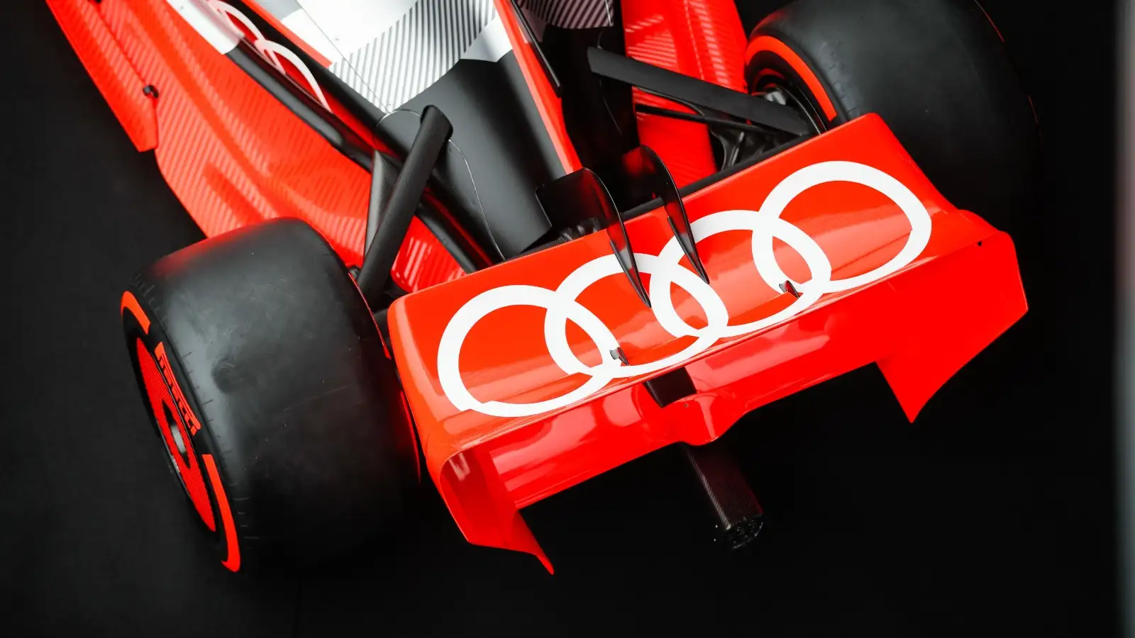 The rear wing of Audi's F1 car.