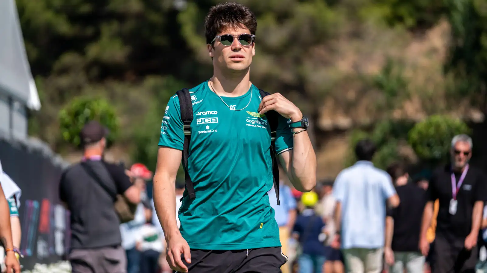 Lance Stroll, Aston Martin F1 driver, pictured at the Spanish Grand Prix.