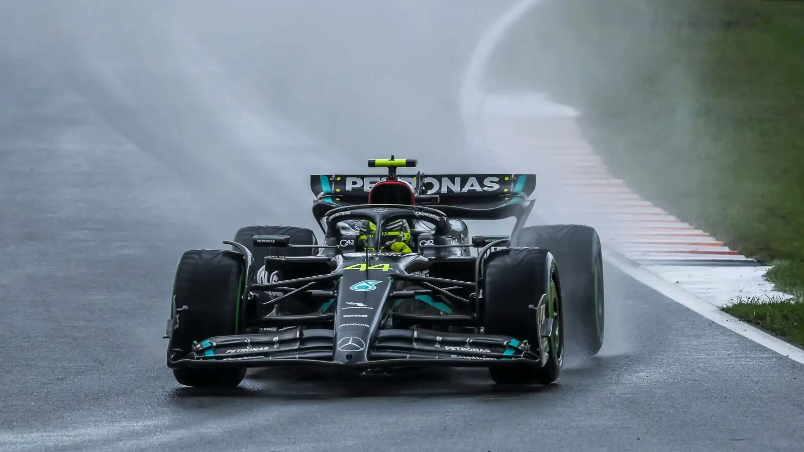 Lewis Hamilton (Mercedes) en route to a disappointing 13th in Dutch Grand Prix qualifying at Zandvoort.