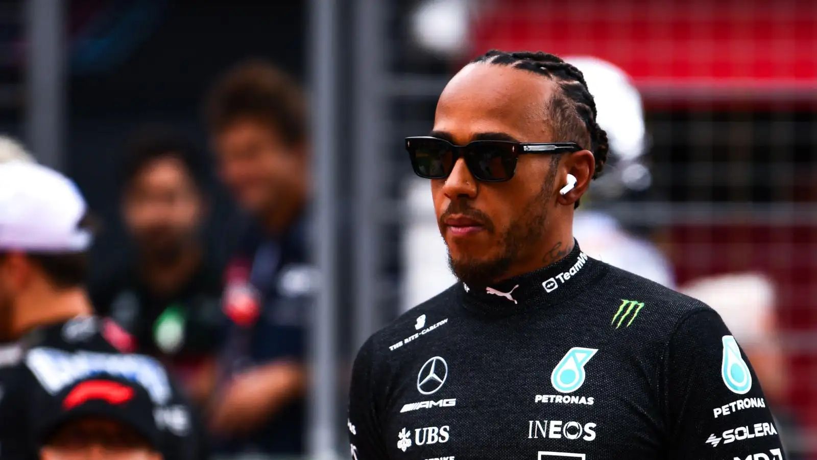 Lewis Hamilton on the grid in Zandvoort.