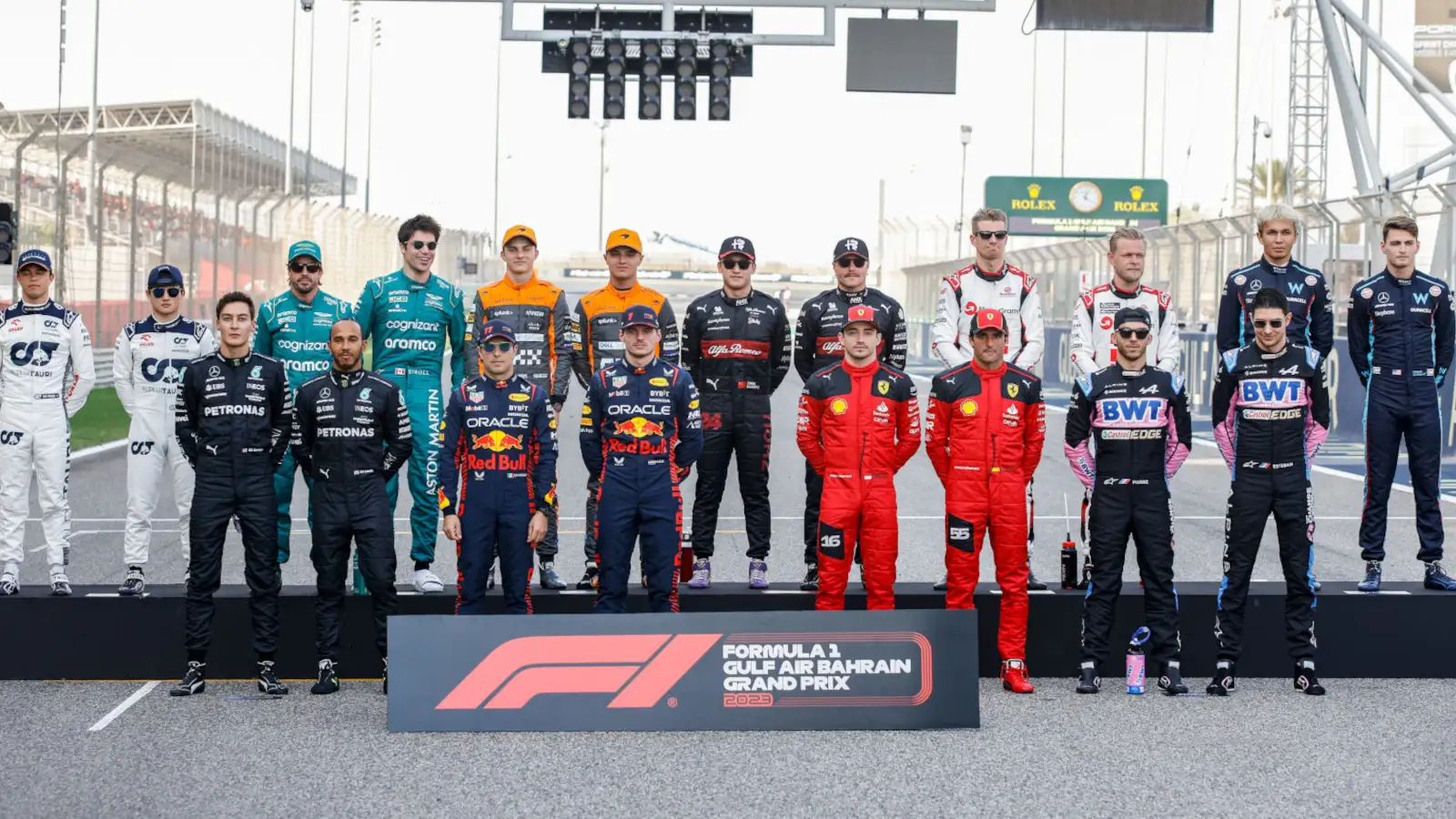 F1 drivers class picture at the start of the 2023 season.