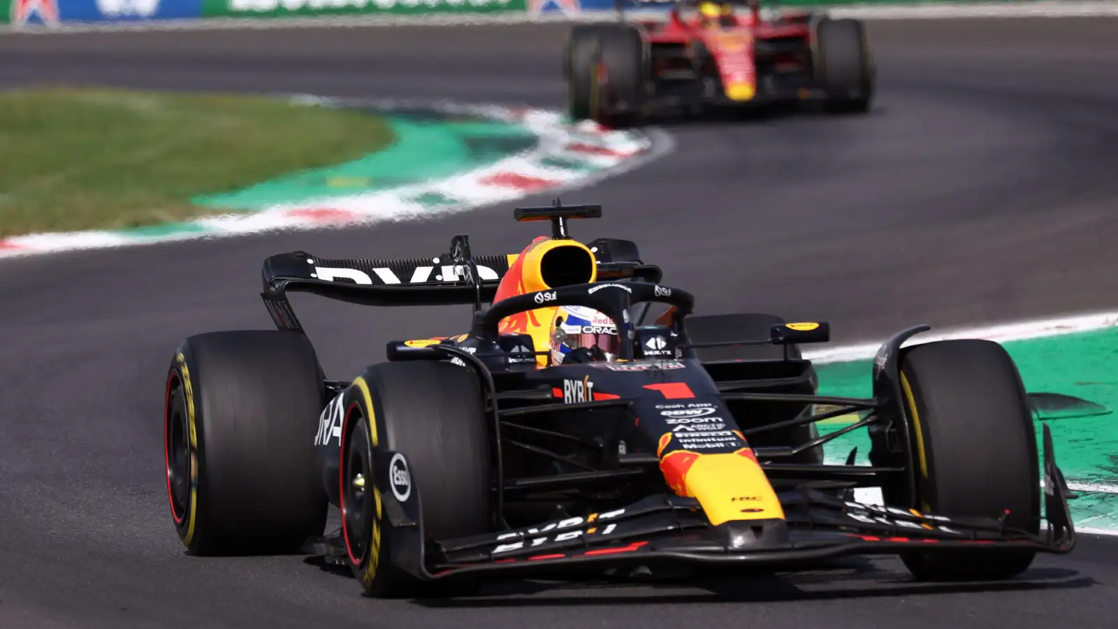 Monza: Max Verstappen drives his Red Bull through Ascari corner at the Italian Grand Prix.