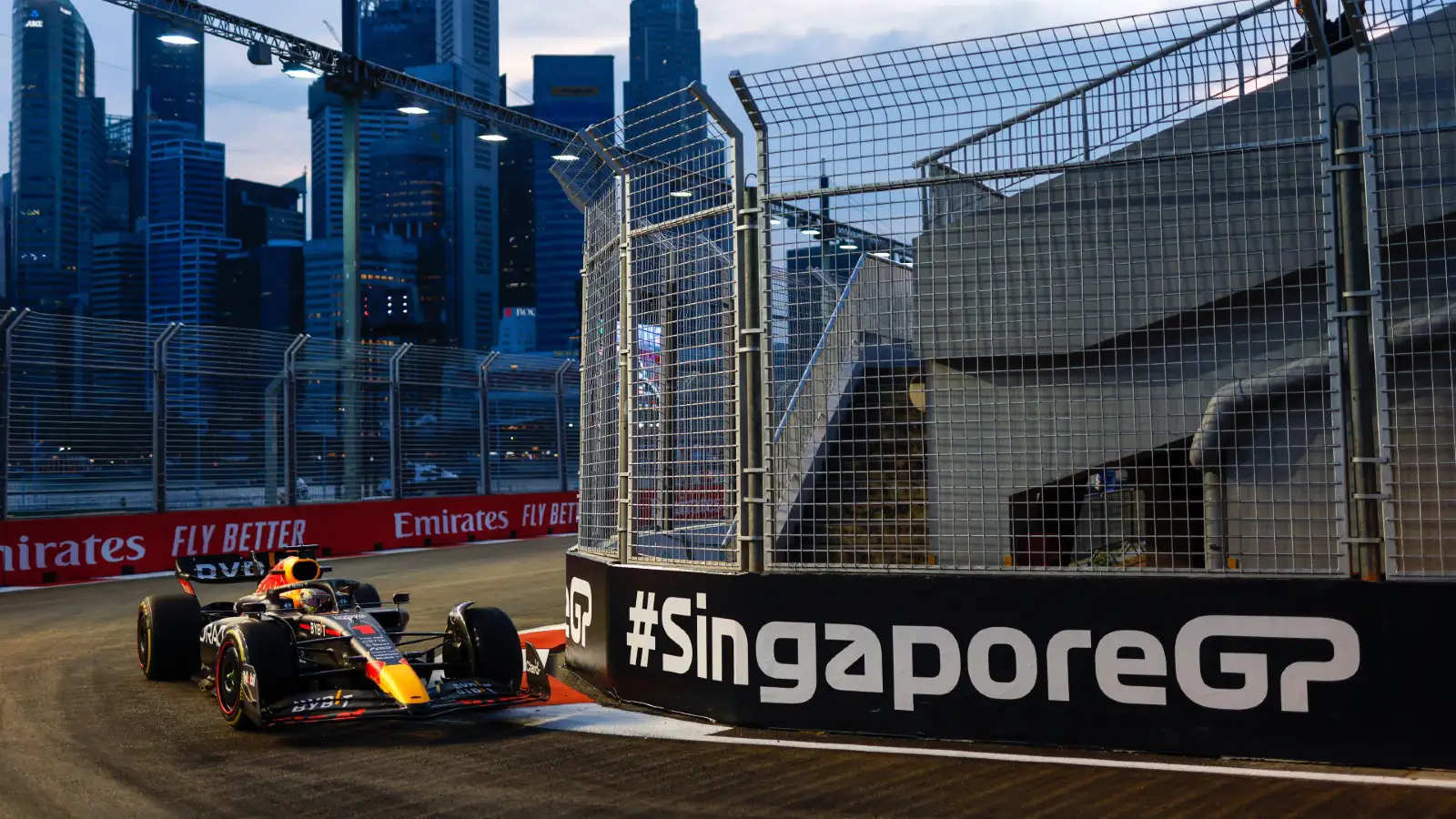 Singapore: Red Bull F1 driver Max Verstappen drives at Marina Bay in 2022.