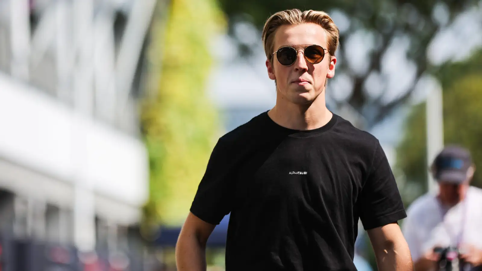Red Bull and AlphaTauri reserve driver Liam Lawson in the paddock at Marina Bay. Singapore, September 2023.