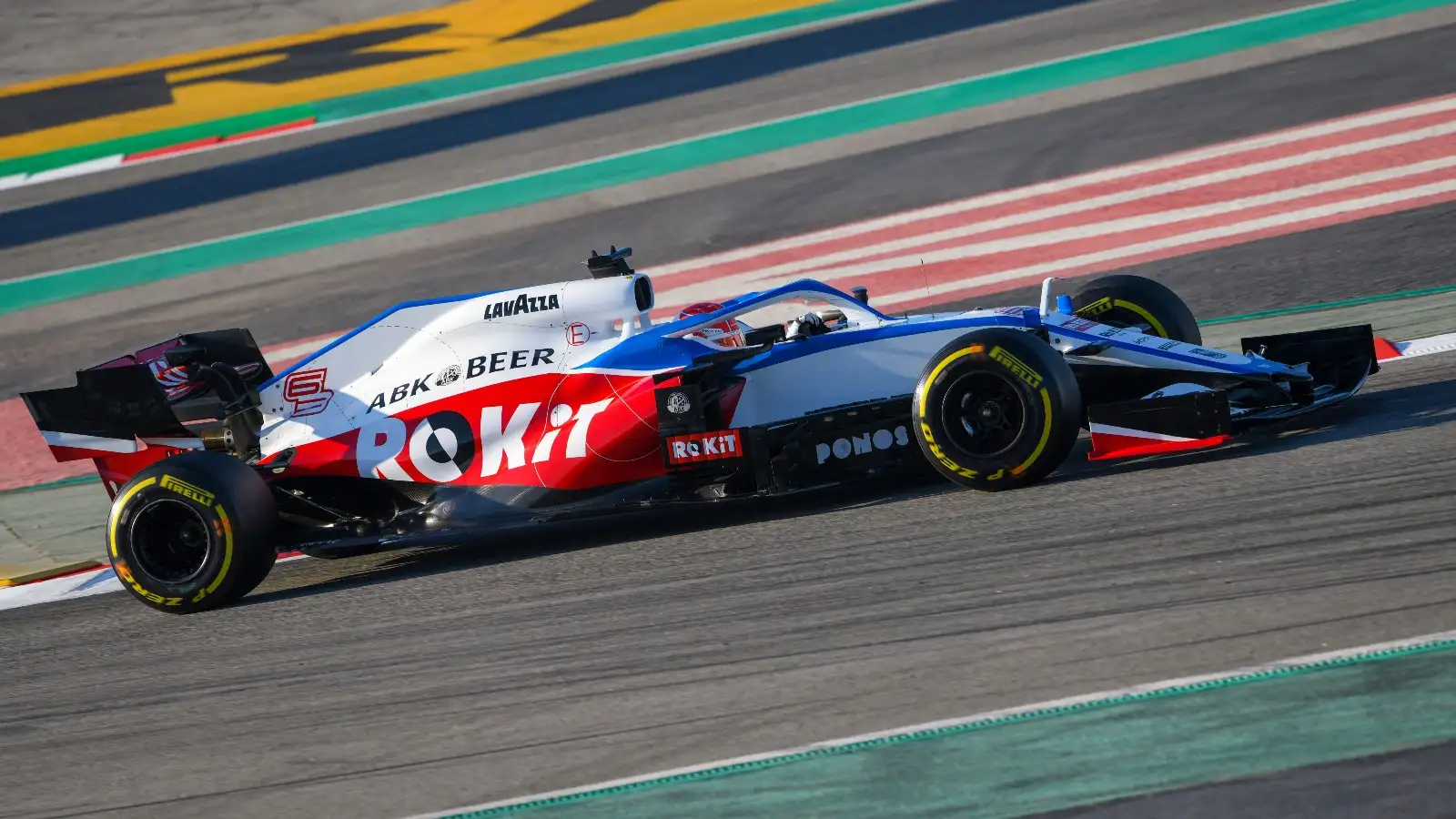 The ROKiT sponsor on the Williams car.