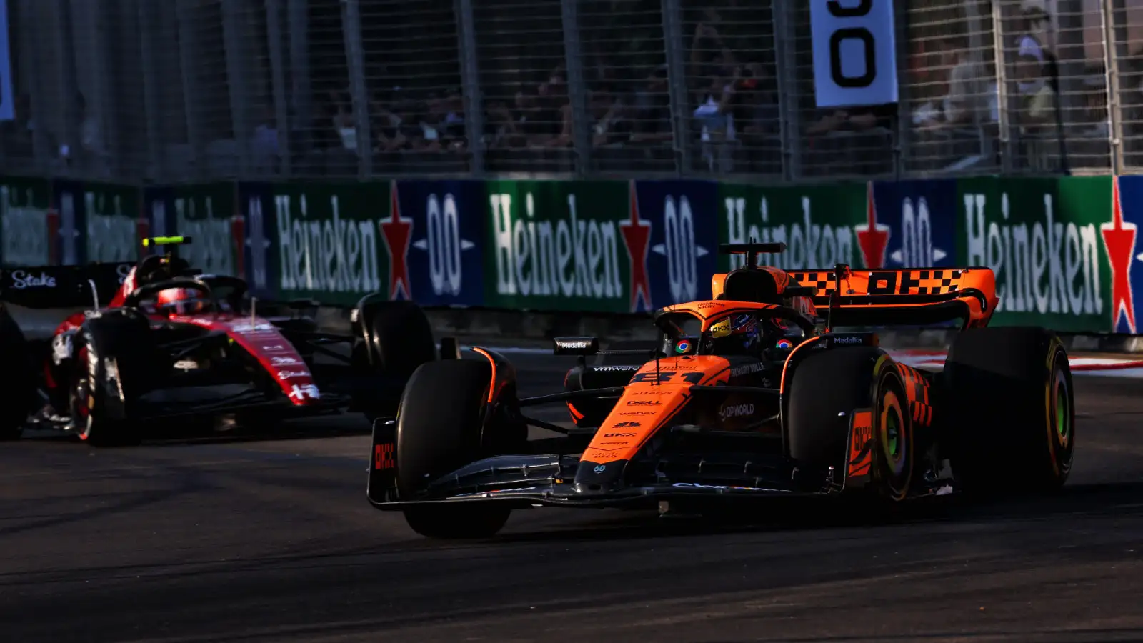 McLaren's Oscar Piastri on track at the Singapore Grand Prix. F1 Results