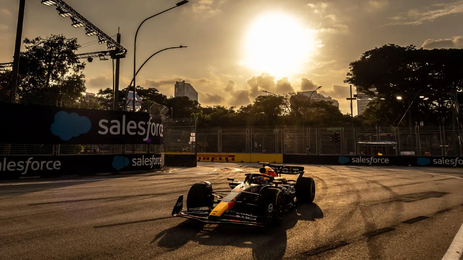 Red Bull's Max Verstappen on track during the Singapore Grand Prix weekend.