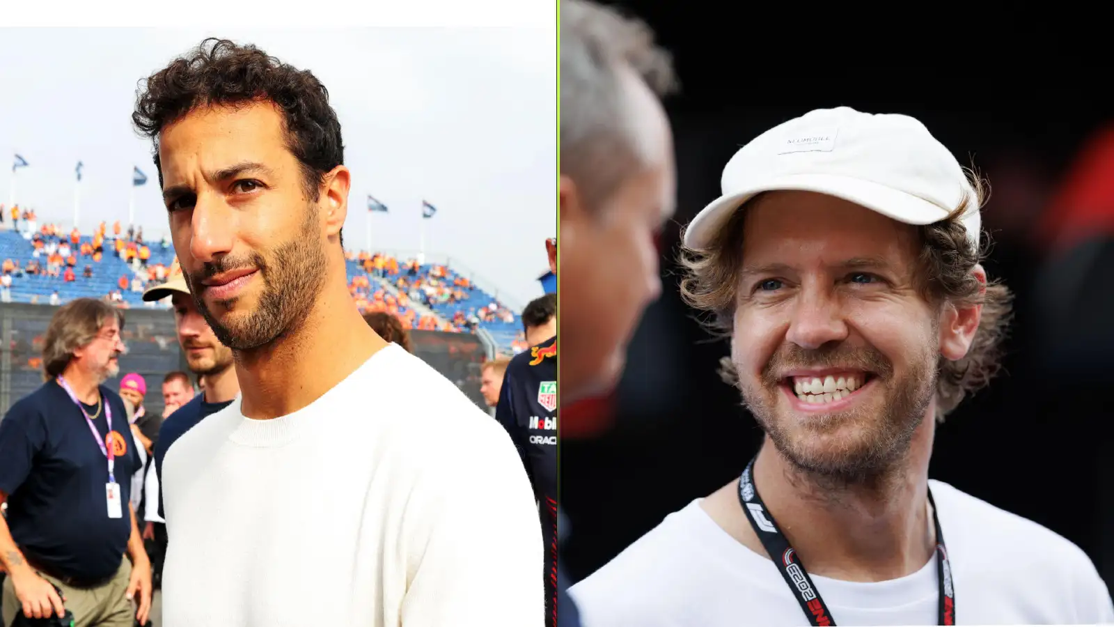 AlphaTauri's Daniel Ricciardo and four-time World Champion Sebastian Vettel.