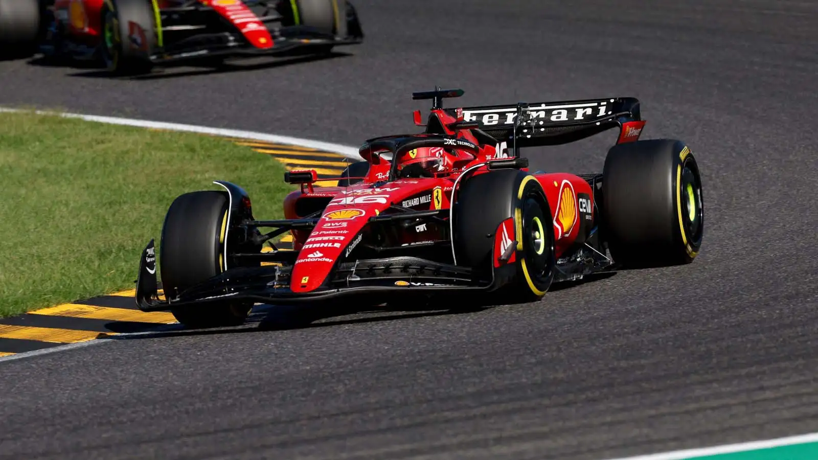 Ferrari driver Charles Leclerc rounds Turn 2 at Suzuka.
