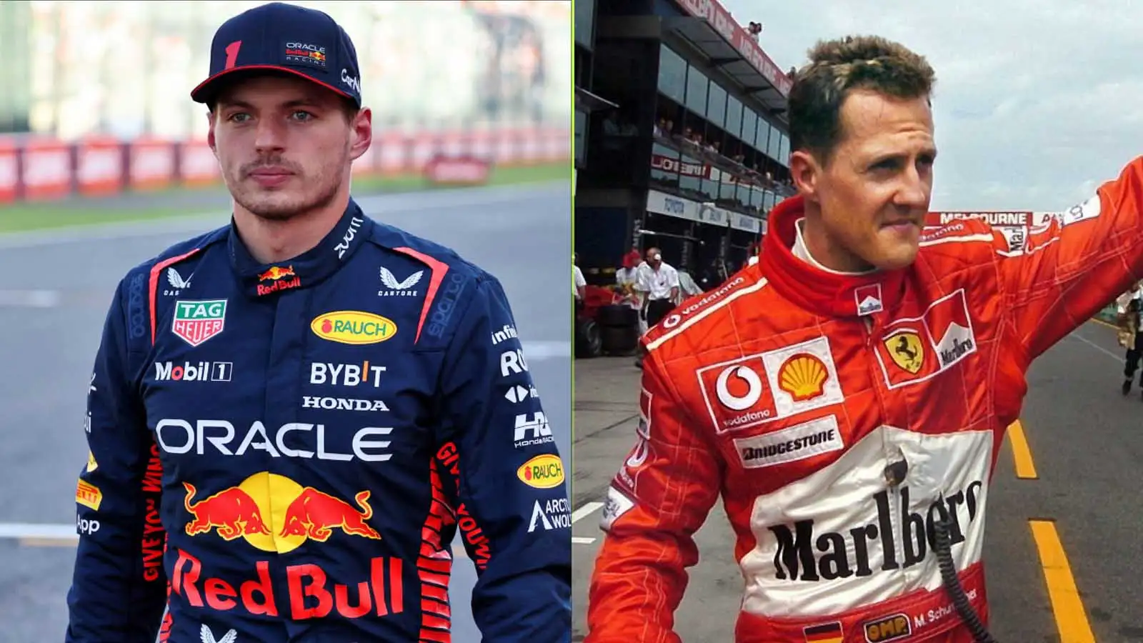 Max Verstappen and Michael Schumacher.