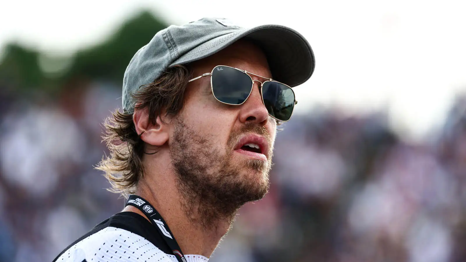 Sebastian Vettel watches on at Suzuka.