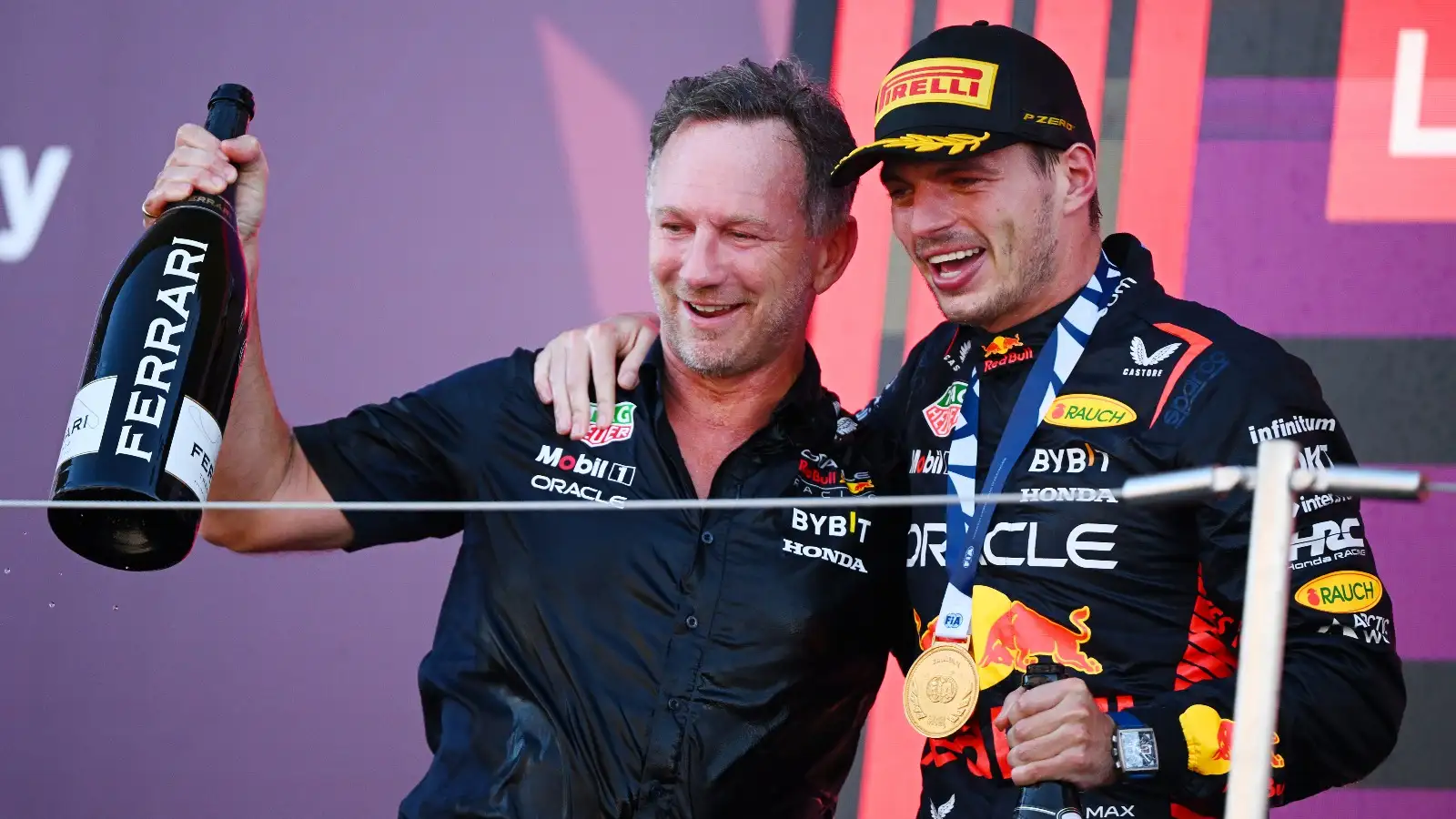 Christian Horner and Max Verstappen