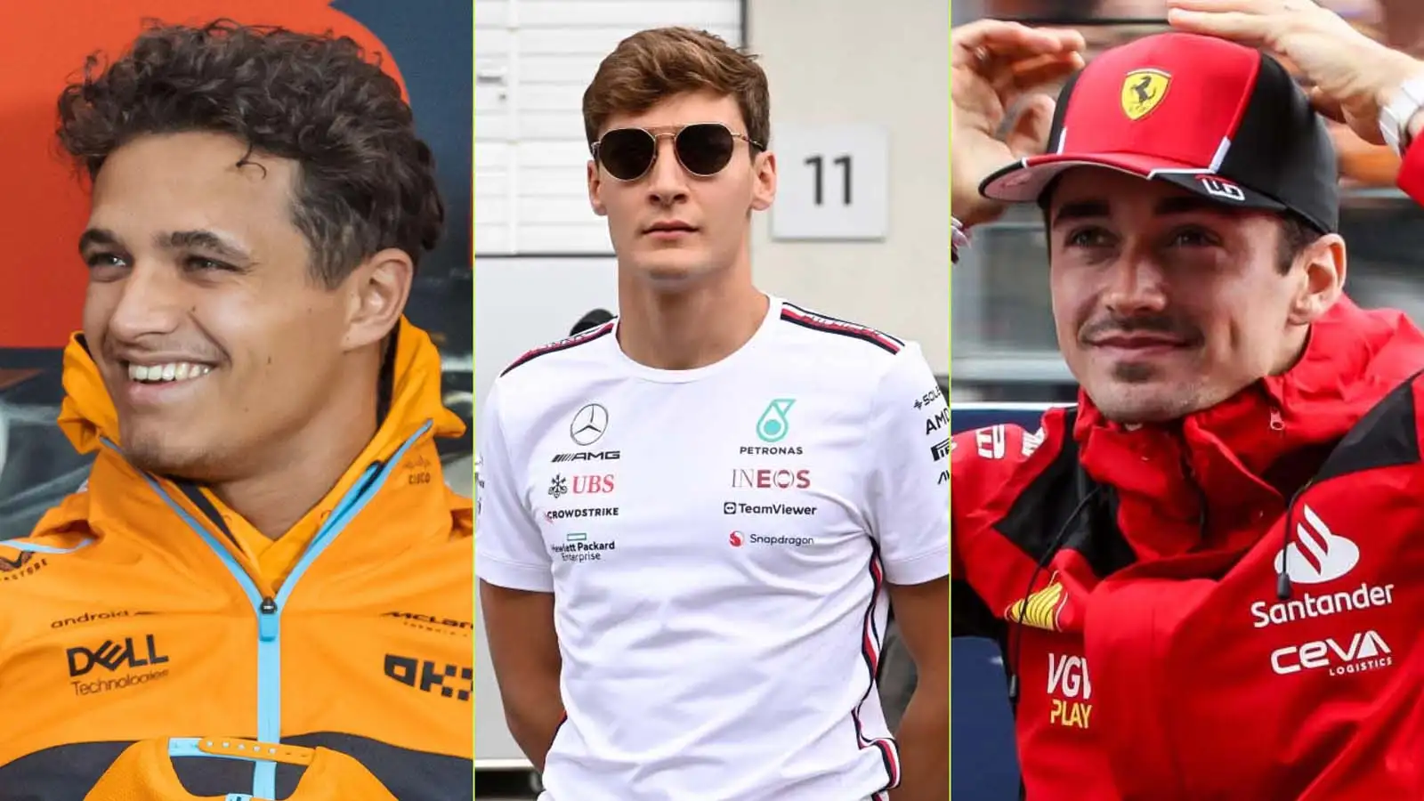Lando Norris, George Russell and Charles Leclerc. On Track GP Podcast.