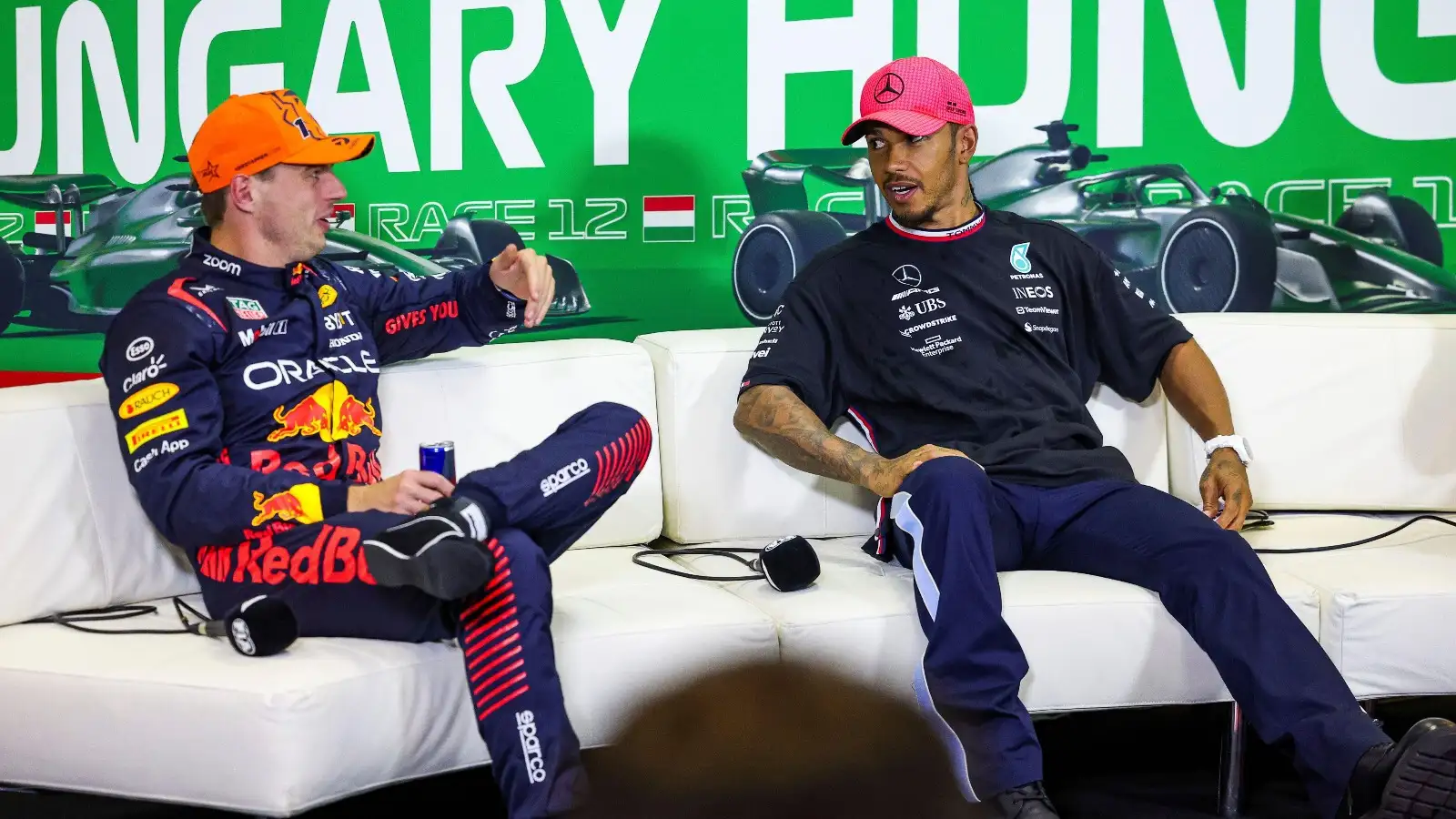 Max Verstappen and Lewis Hamilton.